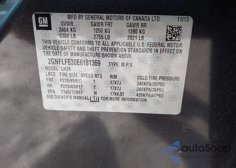 2014 Chevrolet Equinox 1Lt z USA, uszkodzony, nr VIN 2GNFLFE30E6181369